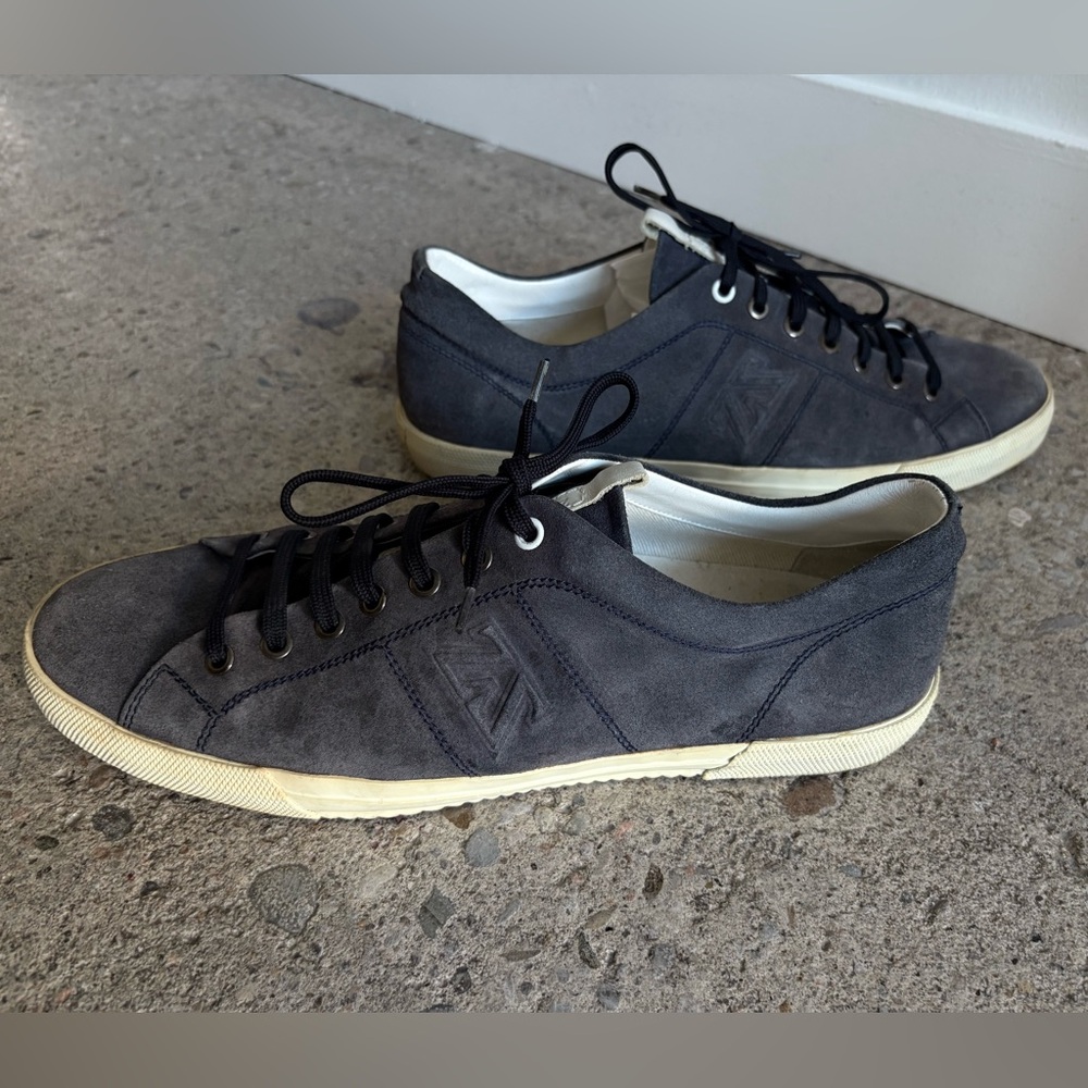 Men's Suede Low-Top Sneakers - Black ZENGA SPORT navy